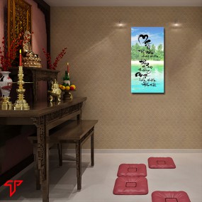 Tranh thư pháp hình phật treo phòng thờ